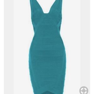 Herve Leger XS Emerald cocktail dress.